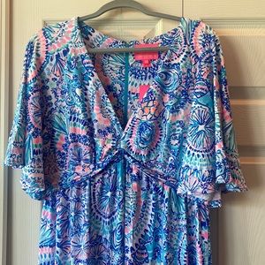 LILLY PULITZER Minka sleeve maxi dress in color: blue grotto